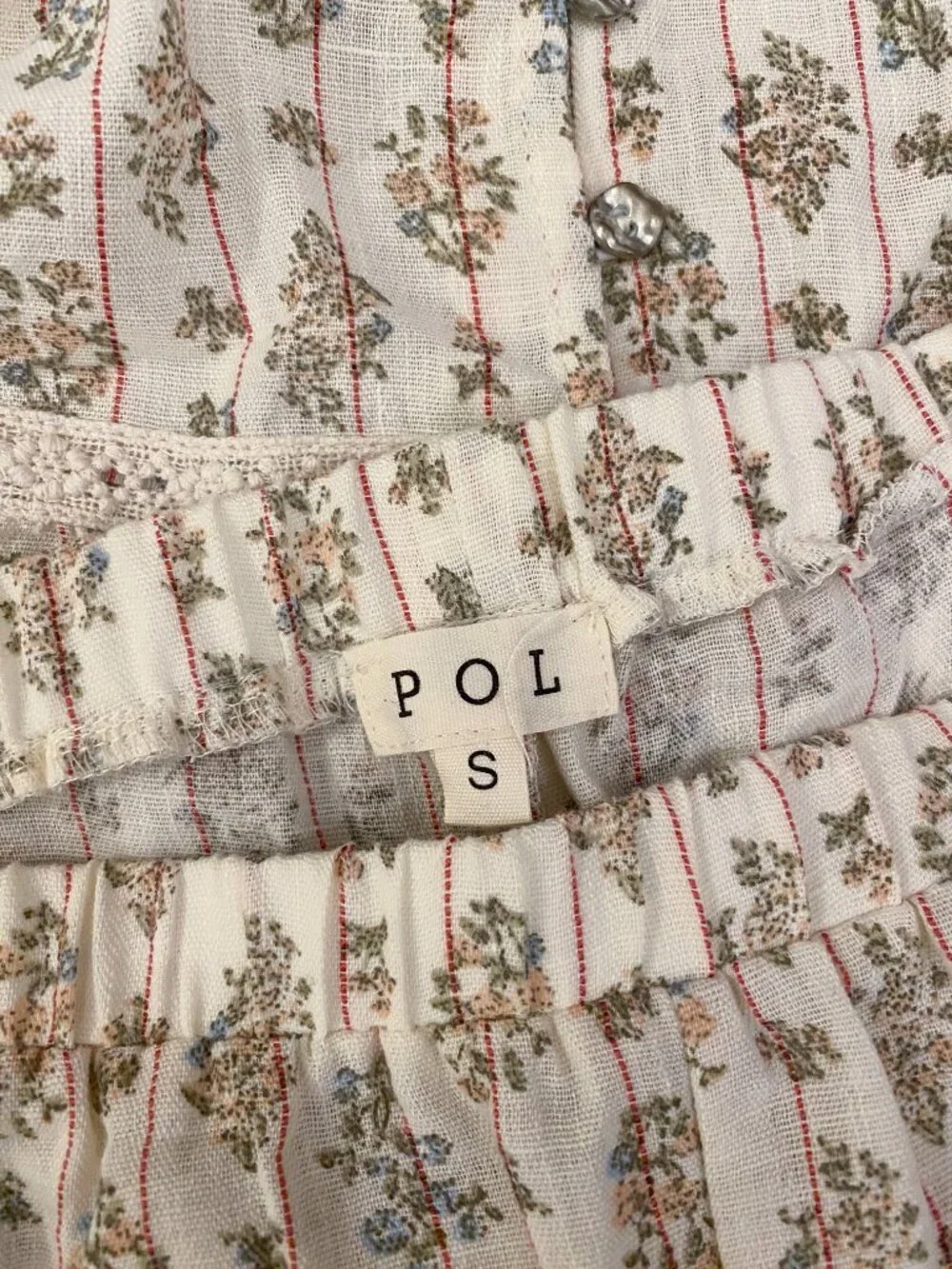 POL Clothing Floral Ruffle Pintuck Shorts & Cami Tank Set S Cottagecore Boho